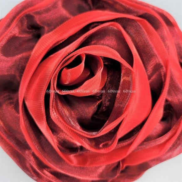 Red Rose Flower Floral Evening Purse with Large Round Handle  NWT - Picture 6 of 6